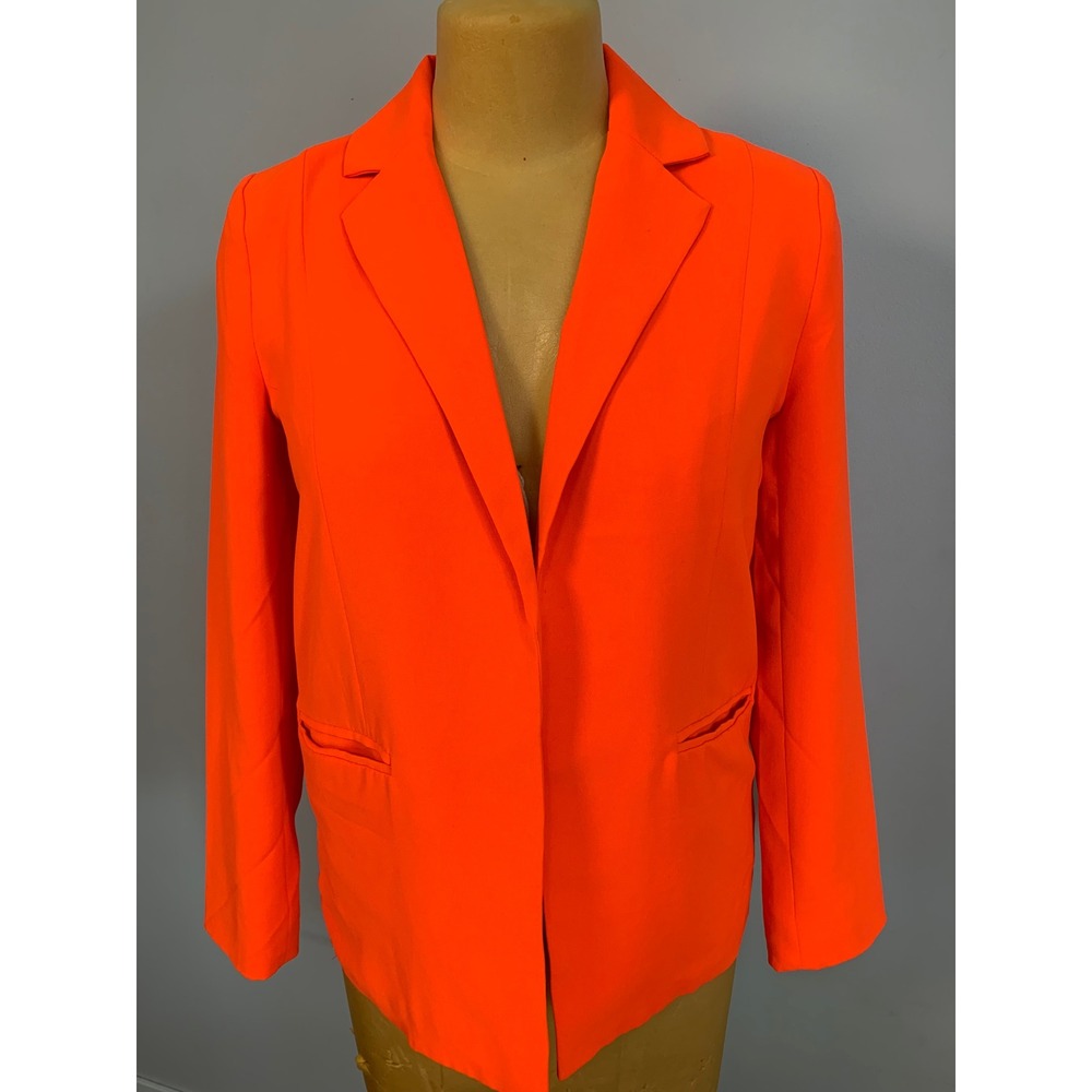 Steve Madden Neon Orange Open Front Blazer Jacket Womens XS NWT